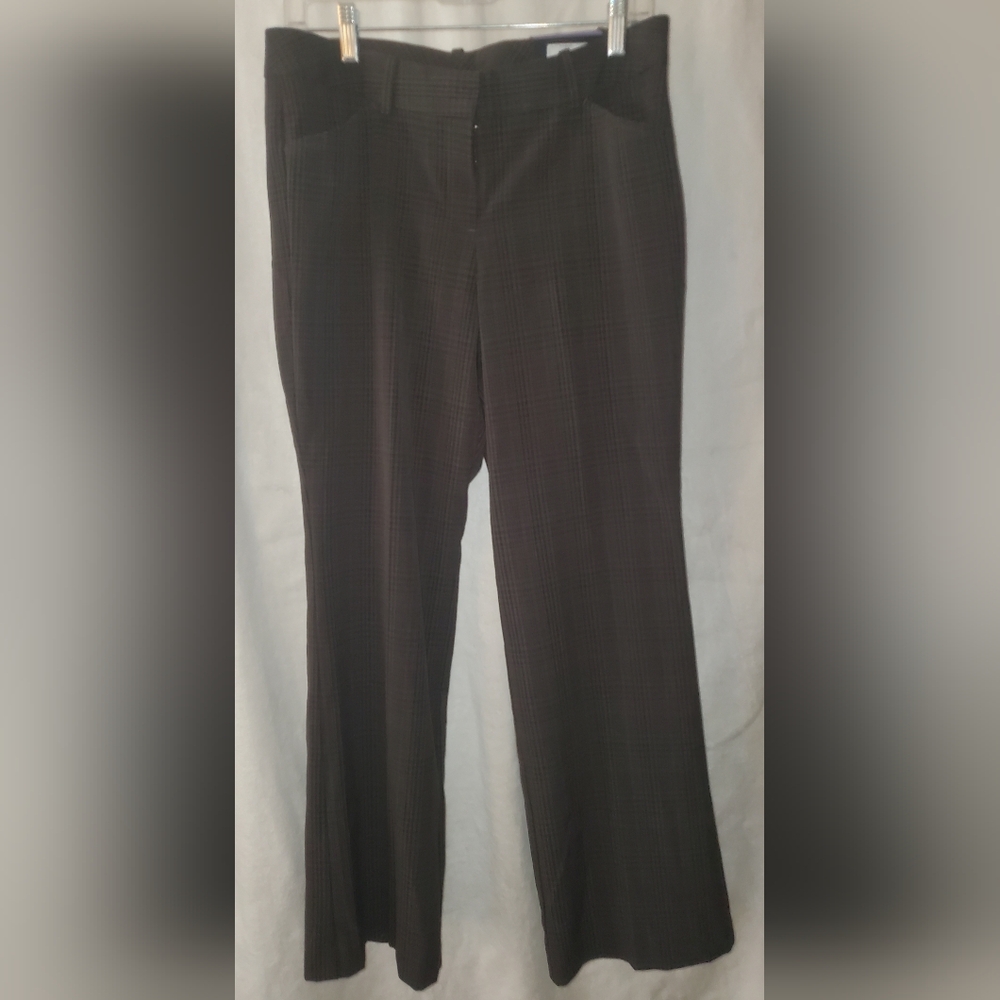 NWT Worthington Women's Modern Fit Dress Pants brown/black plaid 10P flare‎